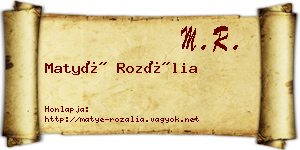 Matyé Rozália névjegykártya